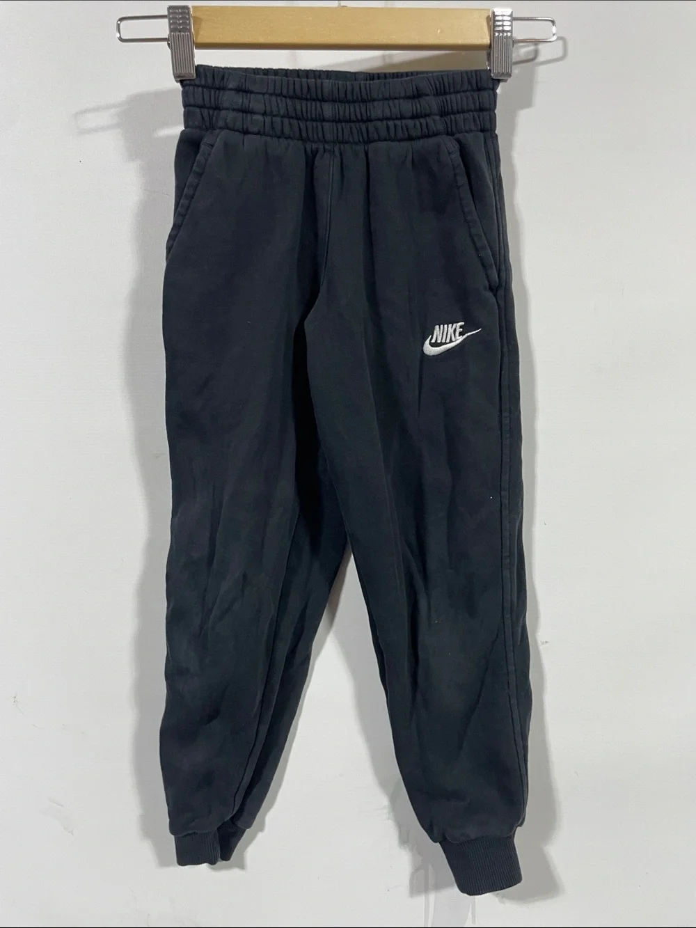 Nike Black Kids Jogger Sweatpants with White Logo